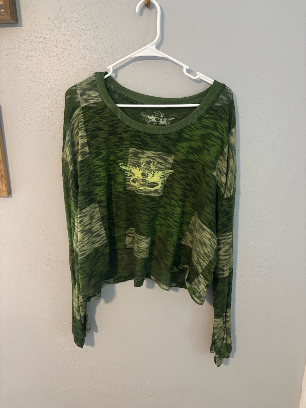 Boys Lie Green Patterned Long-Sleeve Knit Top